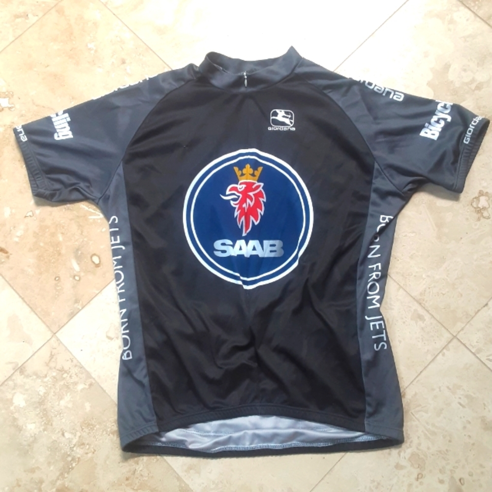 SAAB Bicycling Magazine Limited Edition Jersey By Giordana, 3 Rear Pockets, EUC